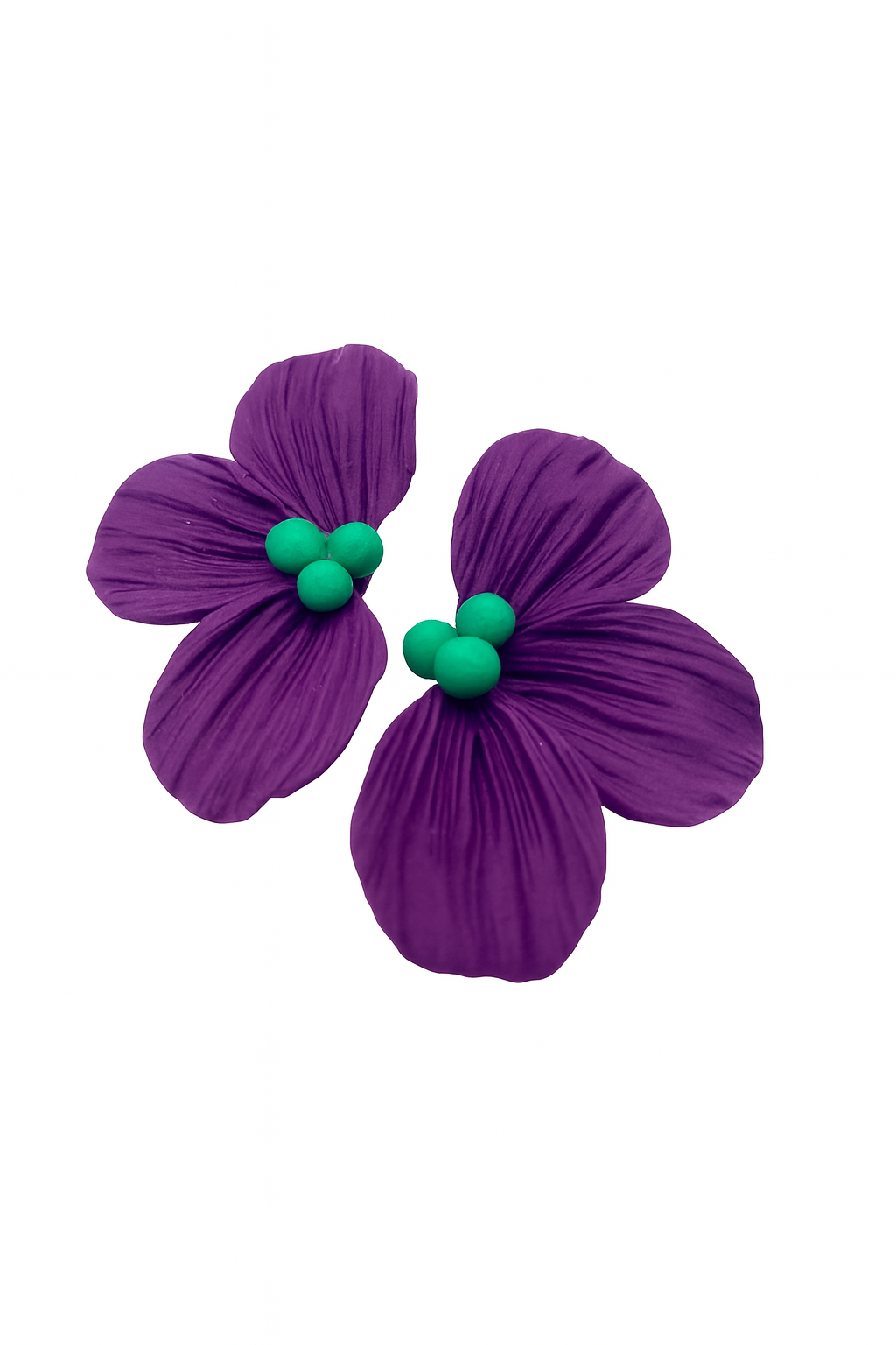 Aros Flor morada y verde -Deluxe