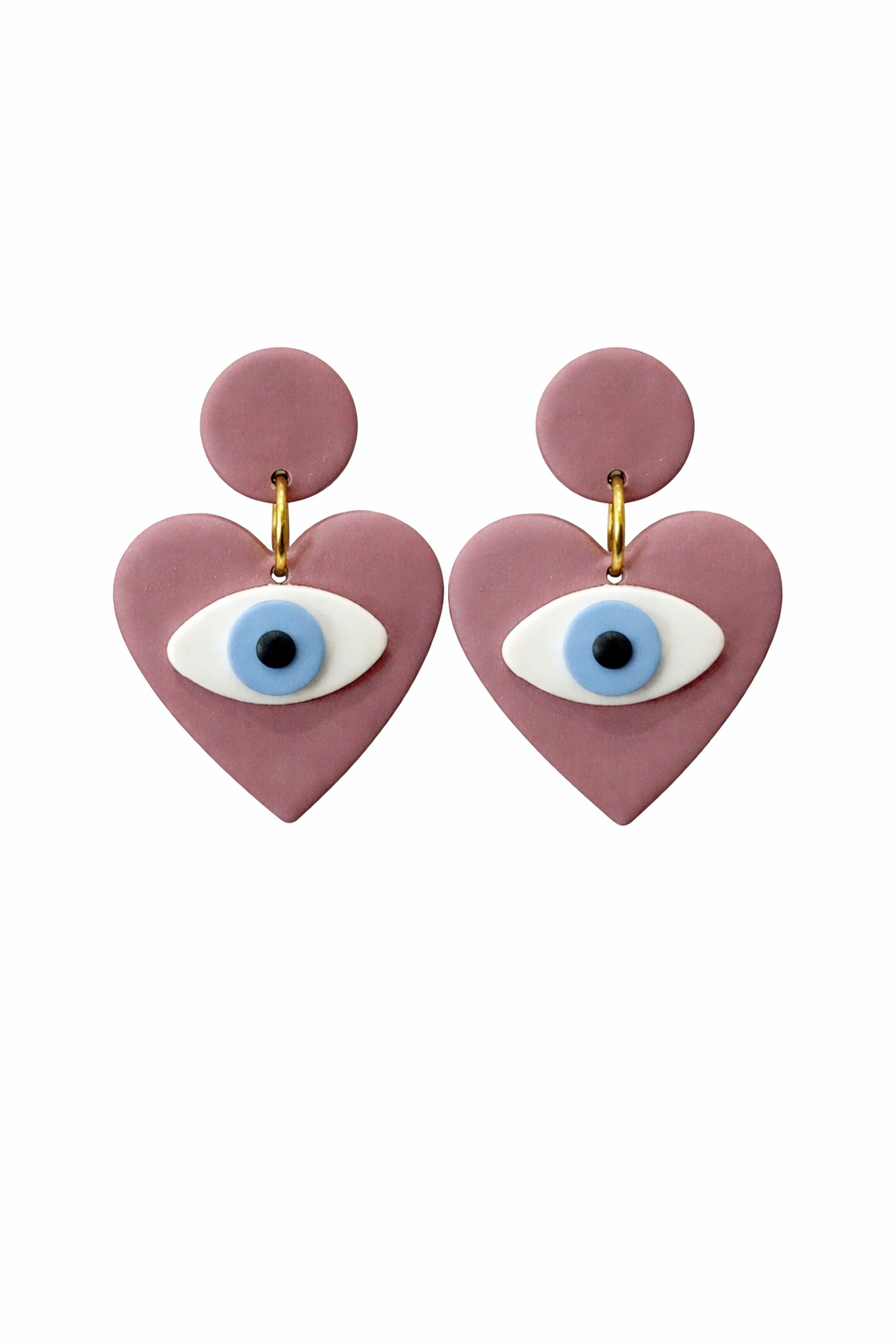Aros corazones ojo turco