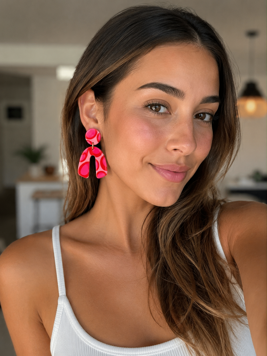 Aros Simona Deluxe Rosa/Rojo