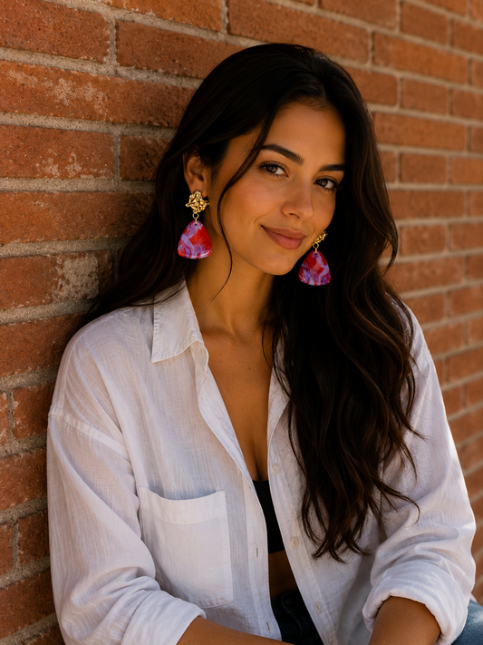 Aros Simona Deluxe Rojo/Rosa