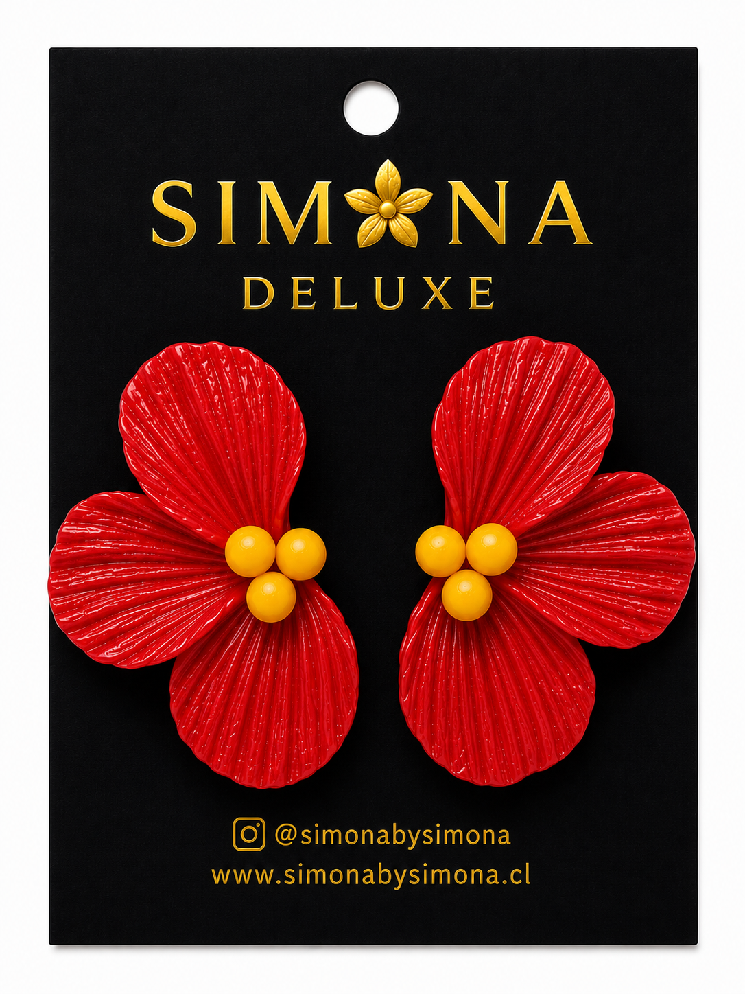 Aros Simona Deluxe Flores Rojo/Amarillo
