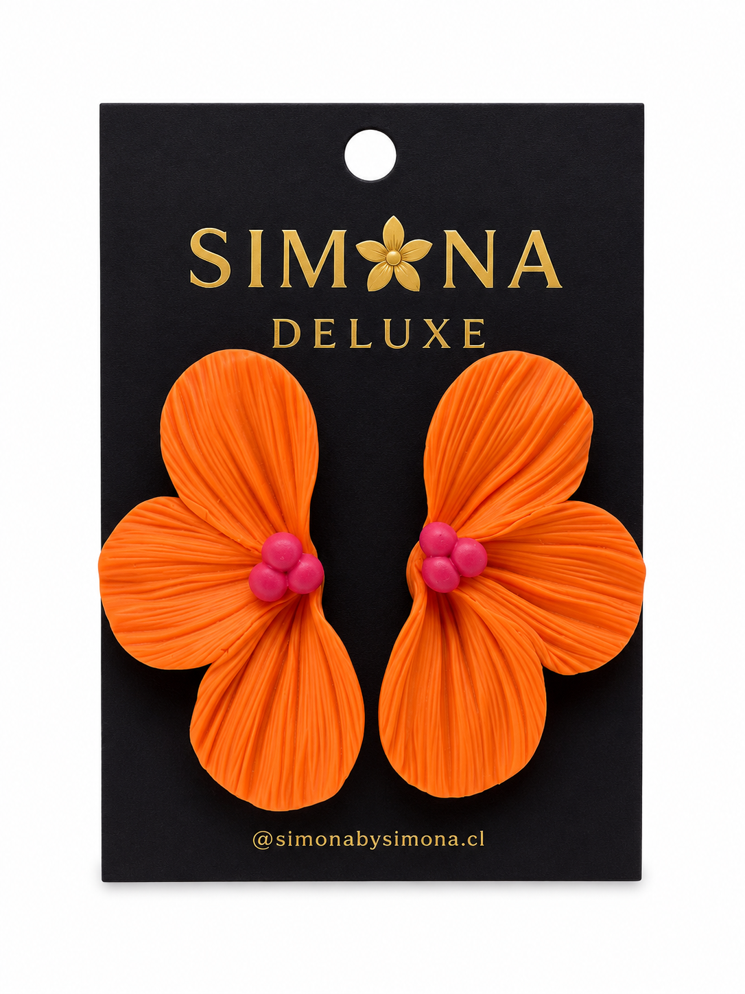 Aros Simona Deluxe Flores Naranja