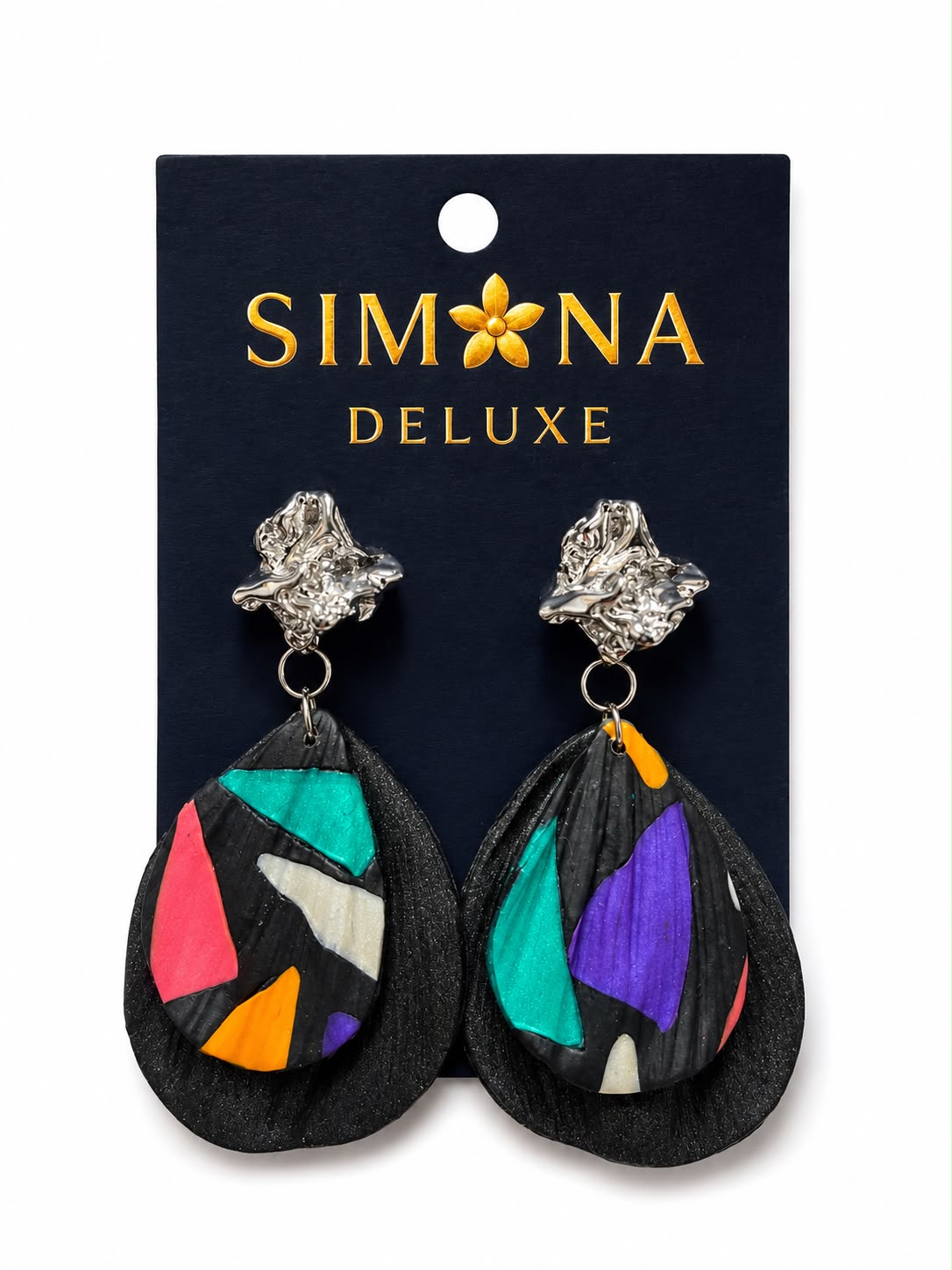 Aros Simona Deluxe Negro Multicolor