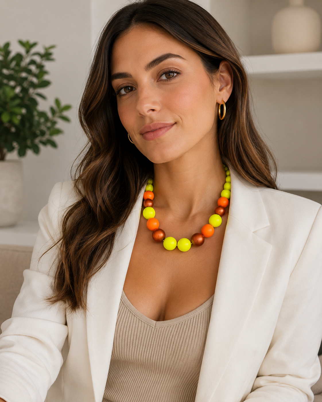 Collar Naranja/Verde/Cafe