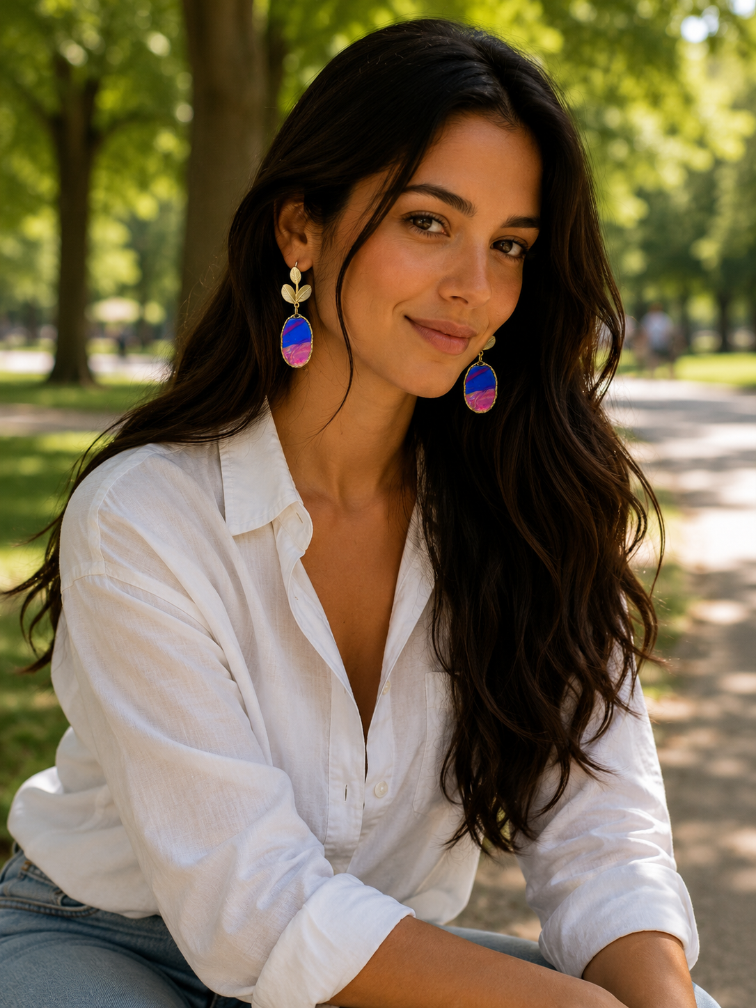 Aros Simona Deluxe Azul/Rosa/Dorado