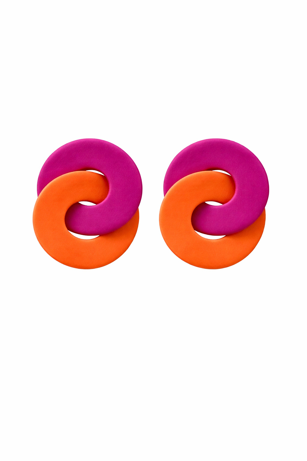Aros Circulo fuccia y naranja