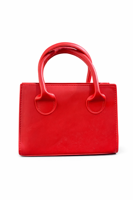 Cartera cuero sintetico rojo