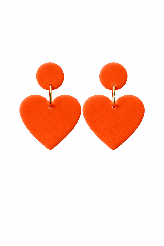 Aros corazon Naranja