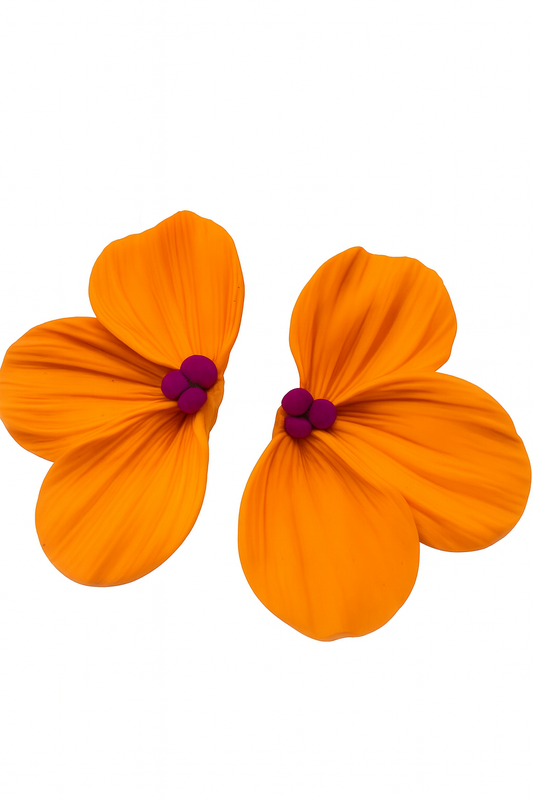 Aros flor naranja -Deluxe