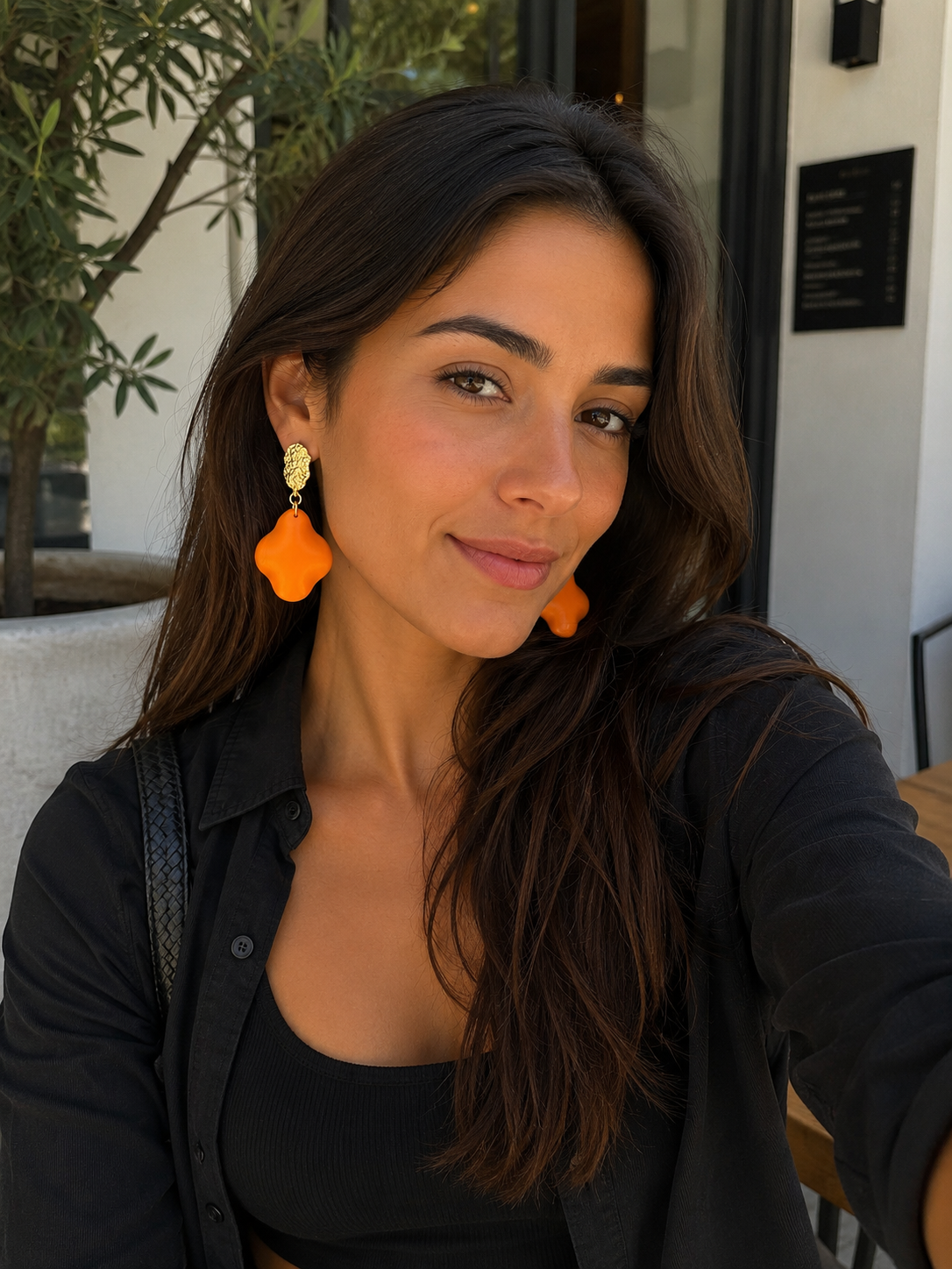 Aros Simona Deluxe Naranja/Dorado
