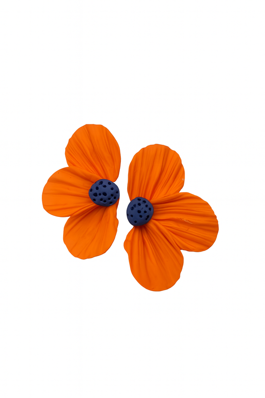 Aros flor naranja -Deluxe