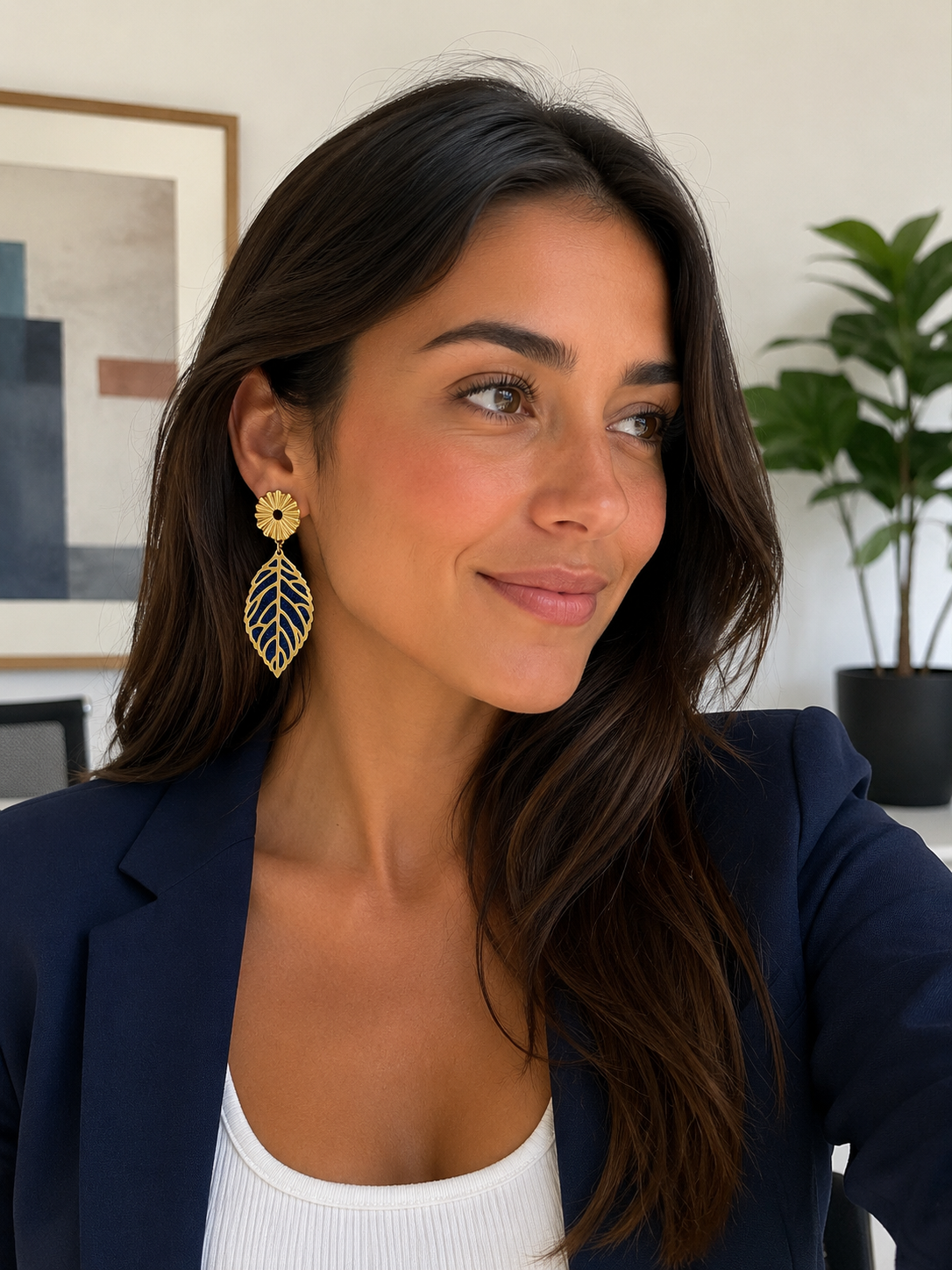 Aros Simona Deluxe+ Azul Marino/Dorado