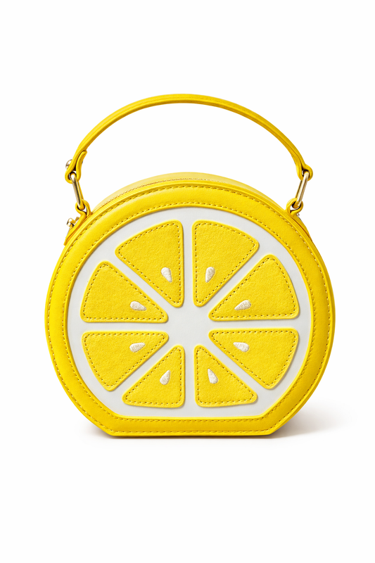 Cartera limon cuero sintetico amarillo