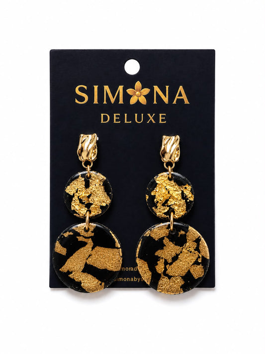 Aros Simona Deluxe Negro/Dorado