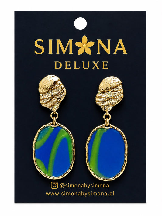Aros Simona Deluxe Azul/Verde/Dorado