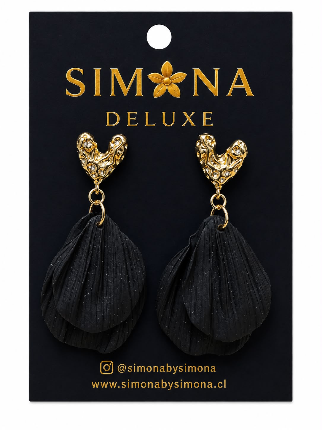 Aros Simona Deluxe Negro/Dorado