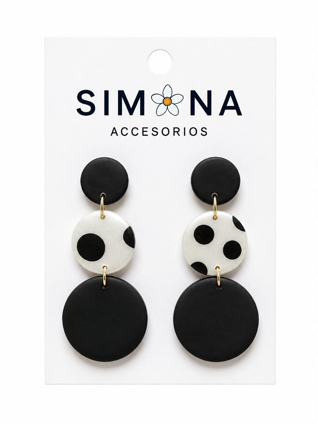 Aros Simona blanco y negro