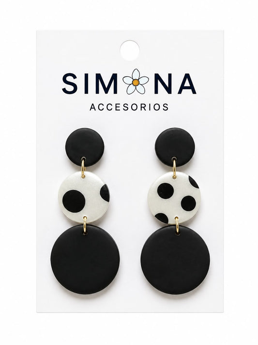Aros Simona blanco y negro
