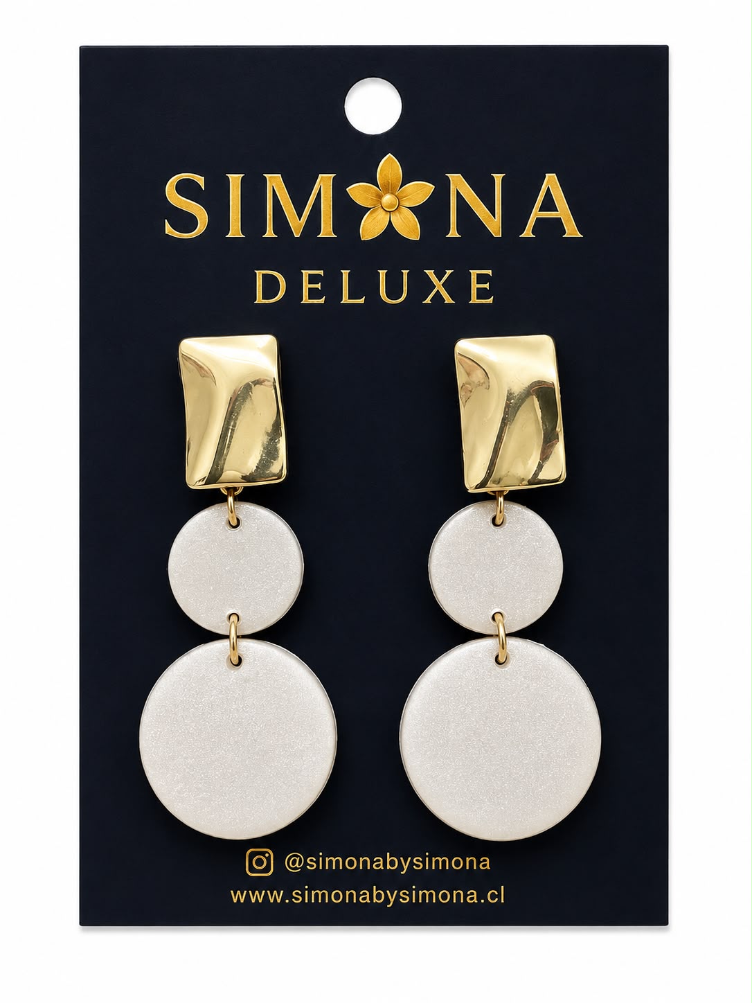 Aros Simona Deluxe Blanco/Dorado