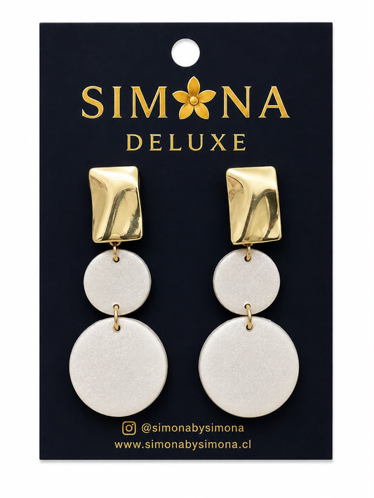 Aros Simona Deluxe Blanco/Dorado