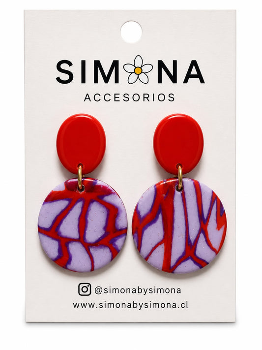 Aros Simona Morado/Rojo