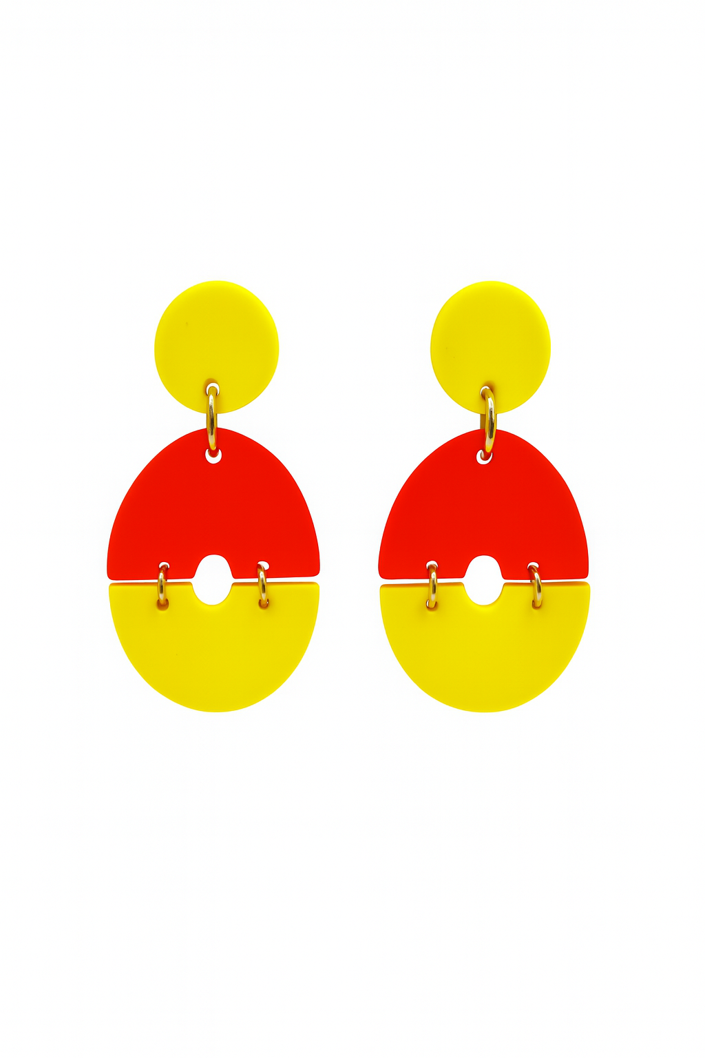 Aros amarillos y fucsia fluor