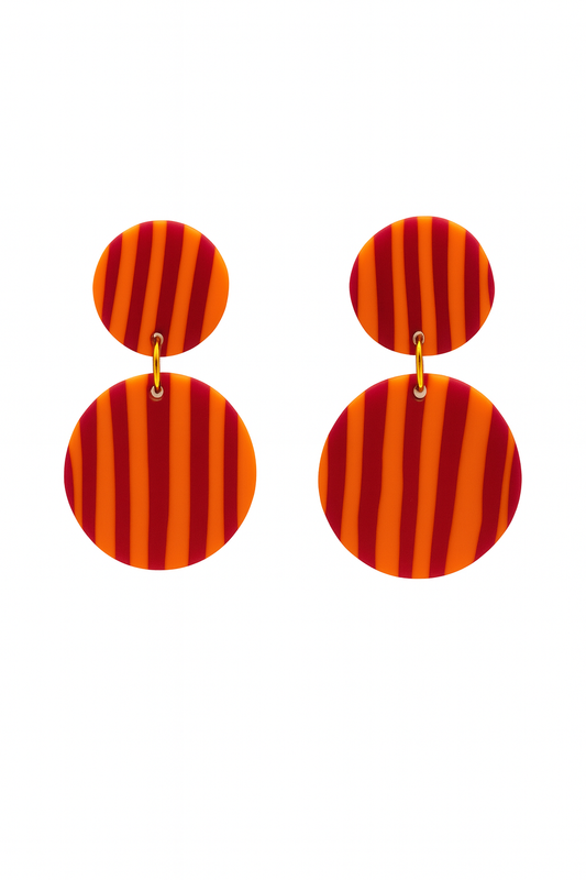 Aros Lineas naranja y fucsia