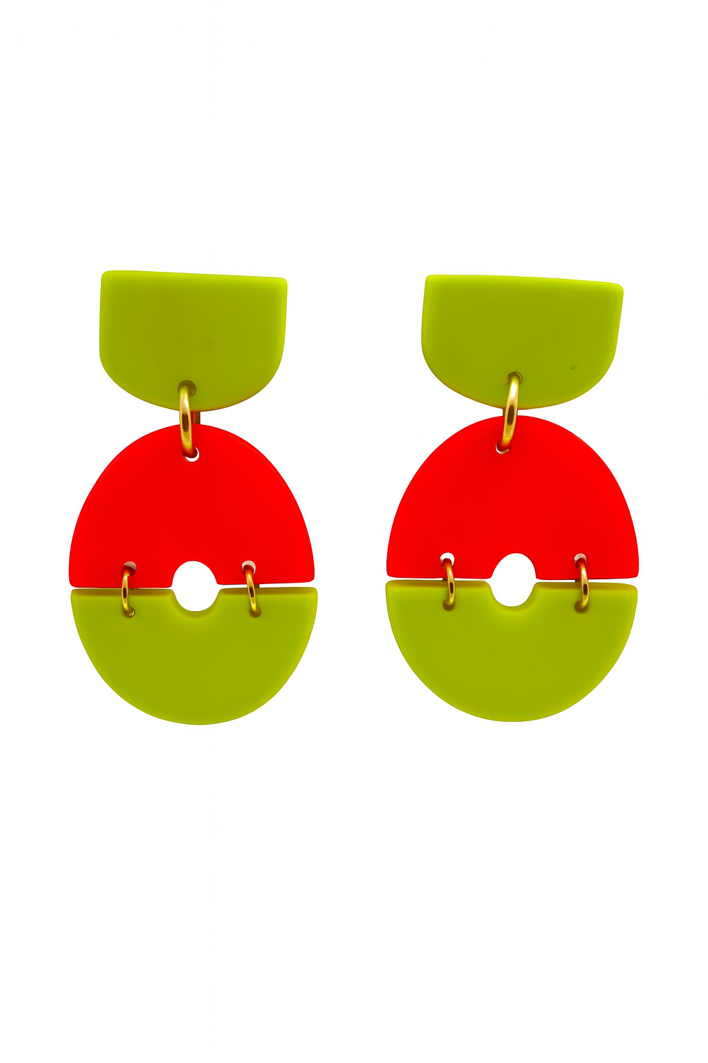 Aros verde y fucsia fluor