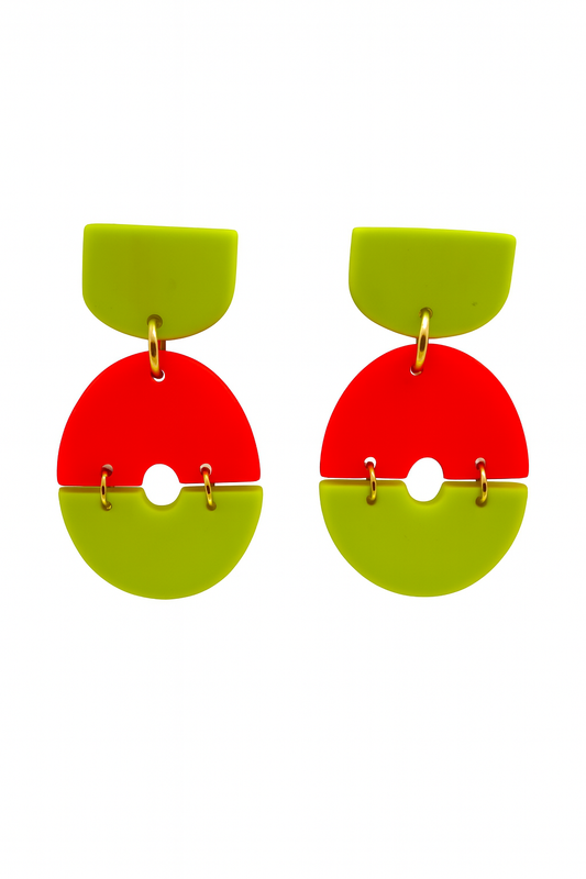 Aros verde y fucsia fluor