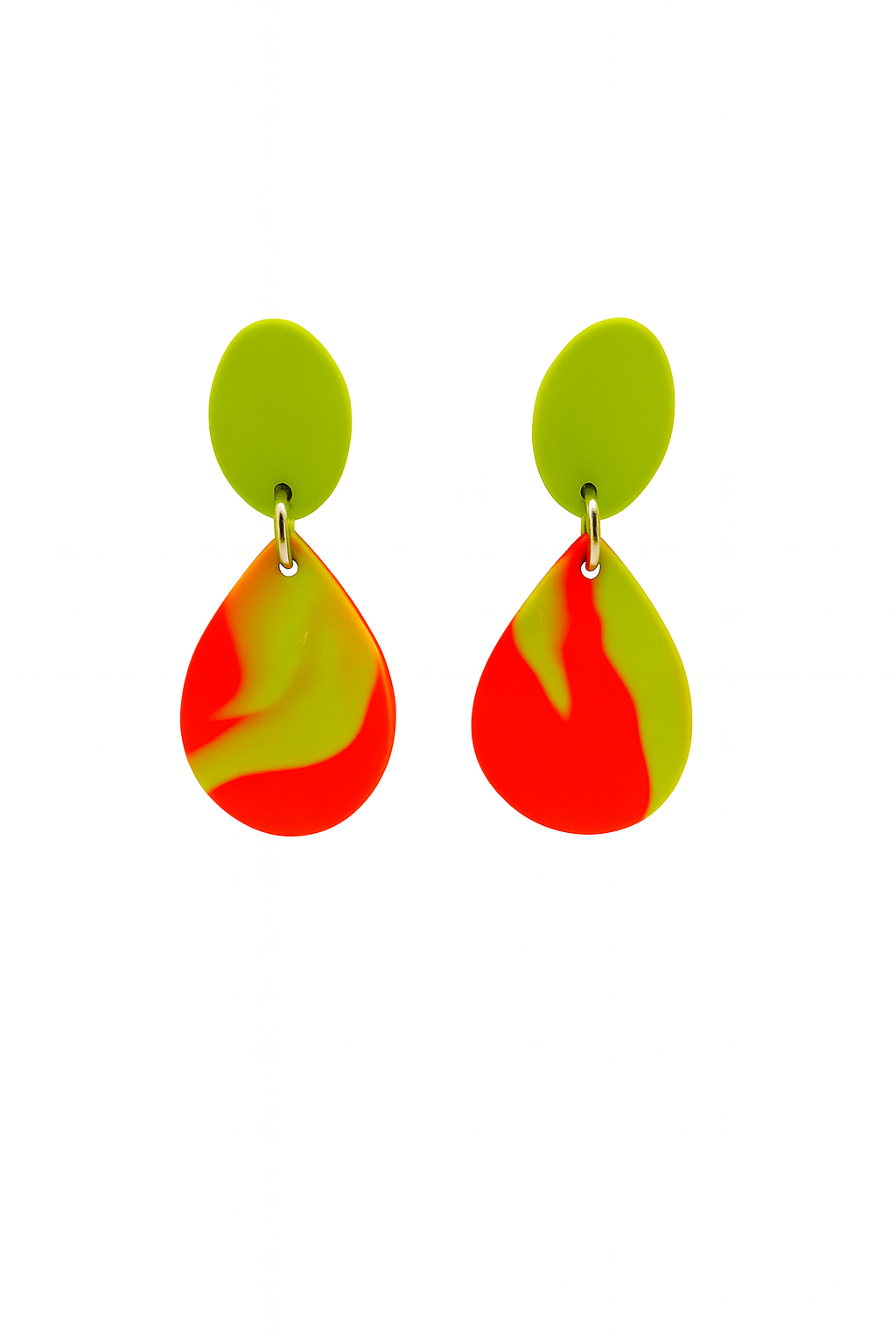 Aros verdes y fucsia fluor
