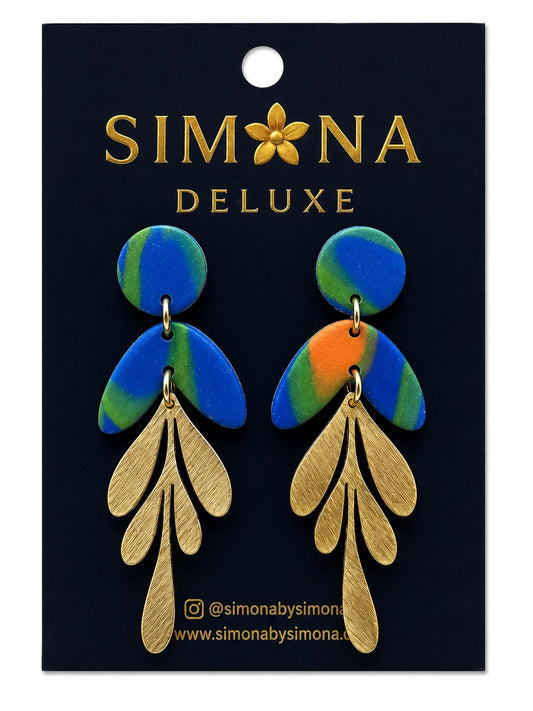 Aros Simona Deluxe Azul/Verde/Naranja/Dorado