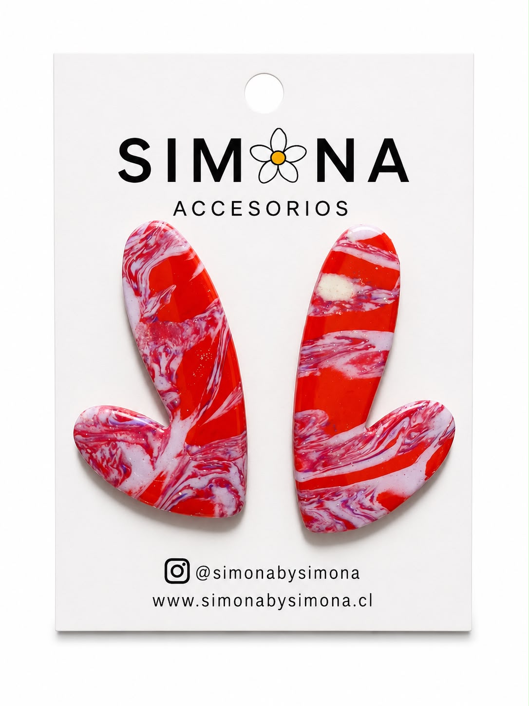 Aros Simona Rojo/Rosado