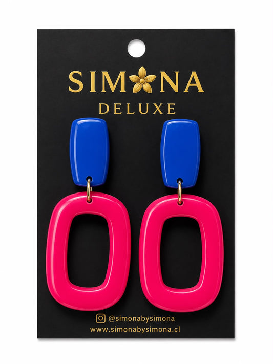 Aros Simona Deluxe Fuccia/Azul