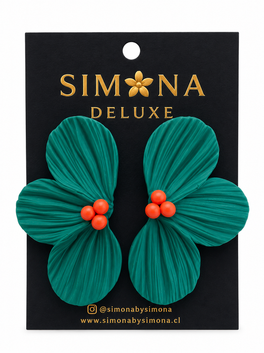 Aros Simona Deluxe Flores Verdes