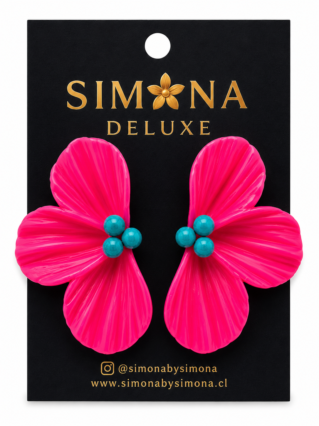 Aros Simona Deluxe Flores Fuccia