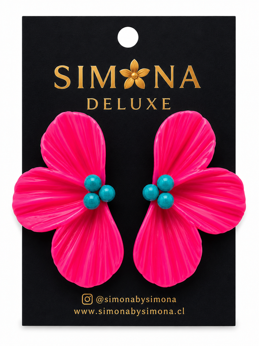 Aros Simona Deluxe Flores Fuccia