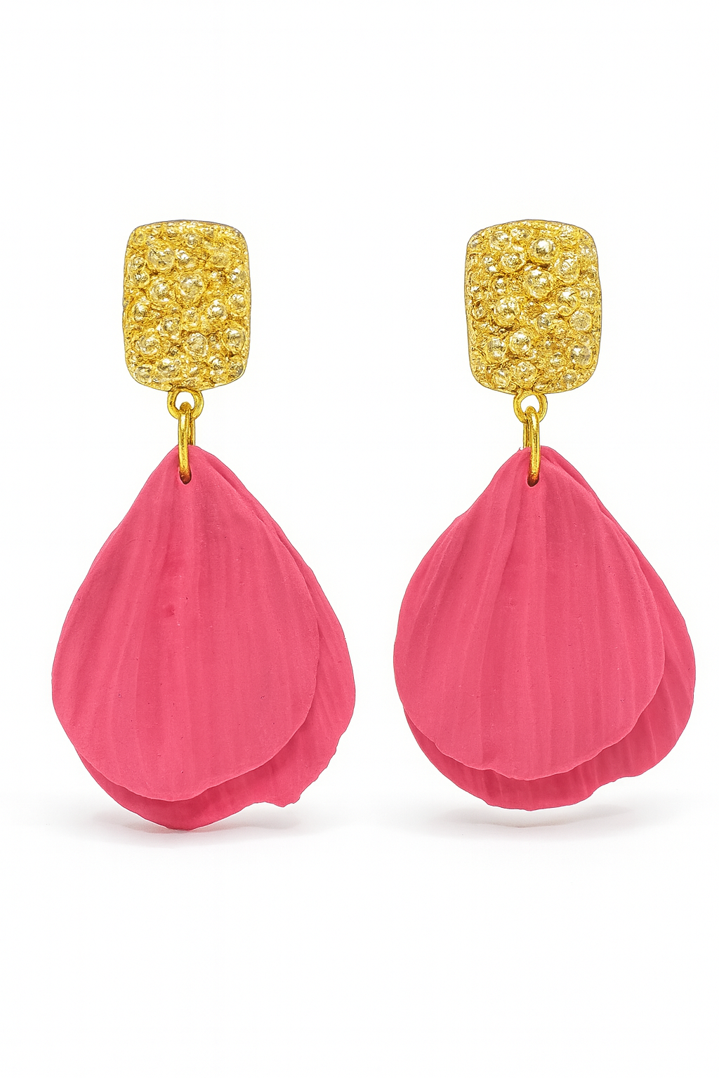 Aros petalos rosado y dorado -Deluxe
