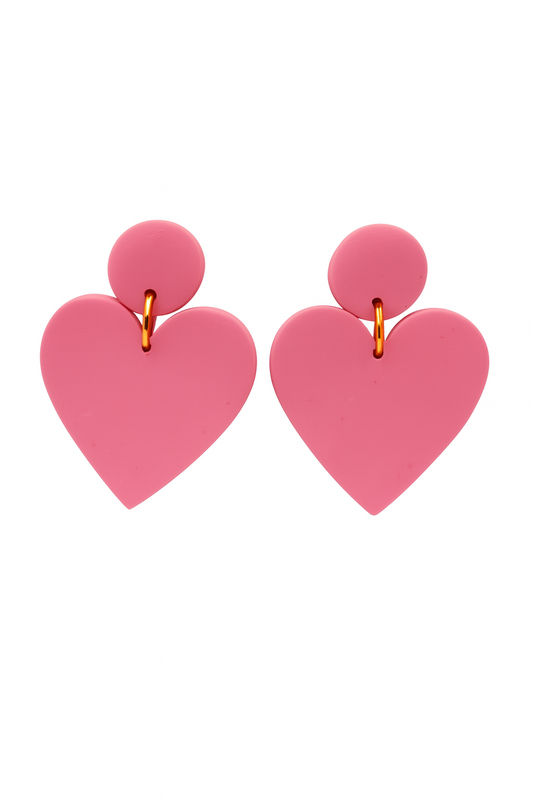Aros corazones rosado