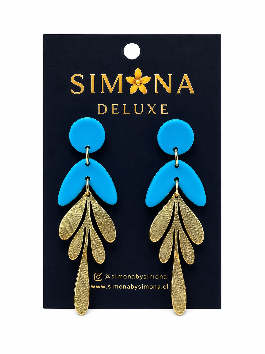 Aros Simona Deluxe azul/dorado