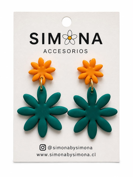 Aros Simona Verde/Naranja