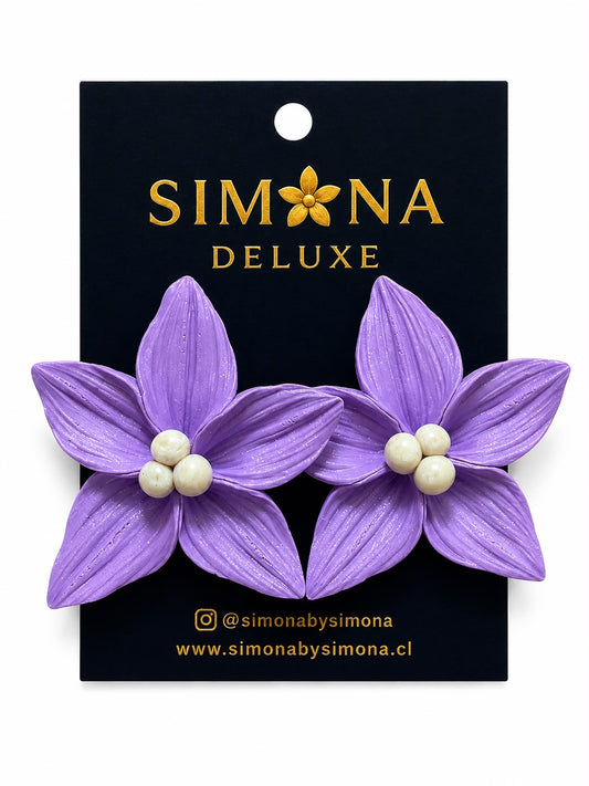 Aros Simona Deluxe Morado/Blanco