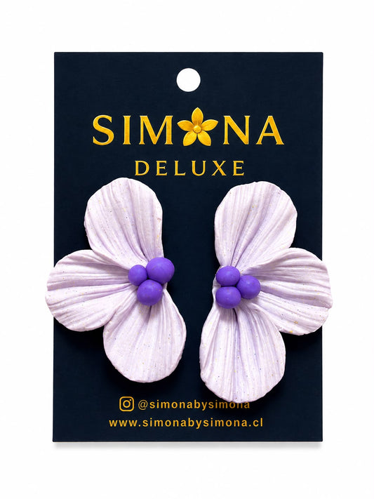 Aros Simona Deluxe Flores Morado