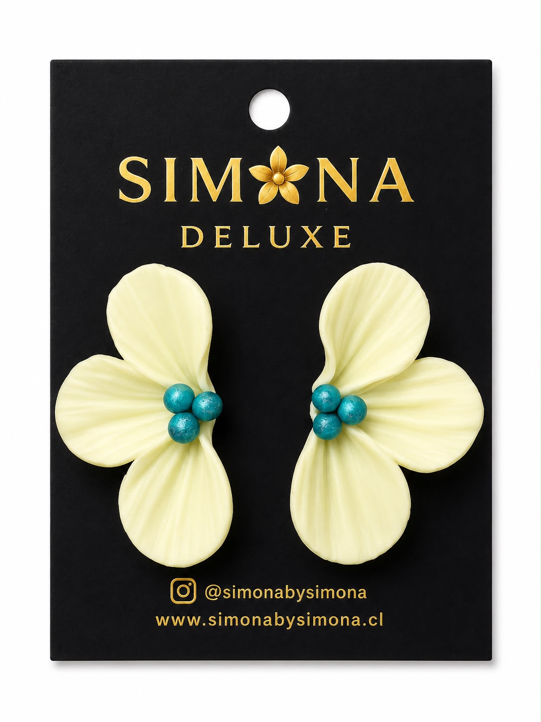Aros Deluxe Flores Simona Vainilla/Azul
