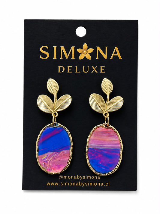 Aros Simona Deluxe Azul/Rosa/Dorado