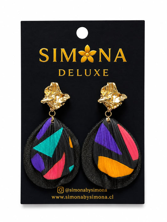 Aros Simona Deluxe Negro/Multicolor