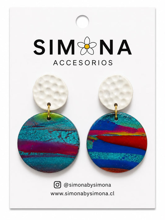 Aros Simona Azul/Rojo