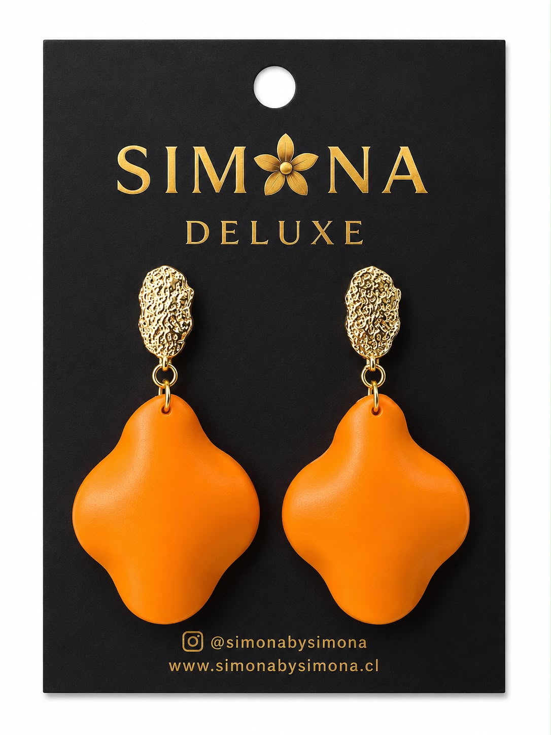 Aros Simona Deluxe Naranja/Dorado