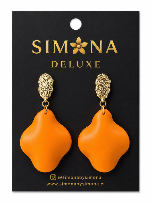 Aros Simona Deluxe Naranja/Dorado