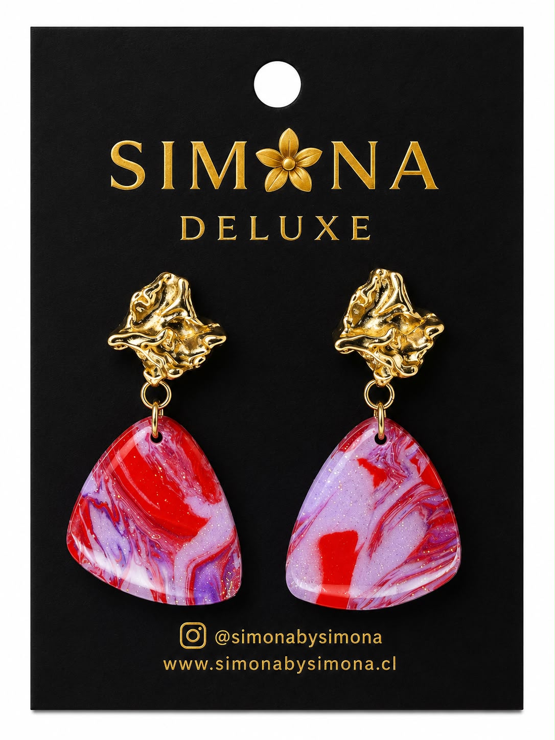 Aros Simona Deluxe Rojo/Rosa