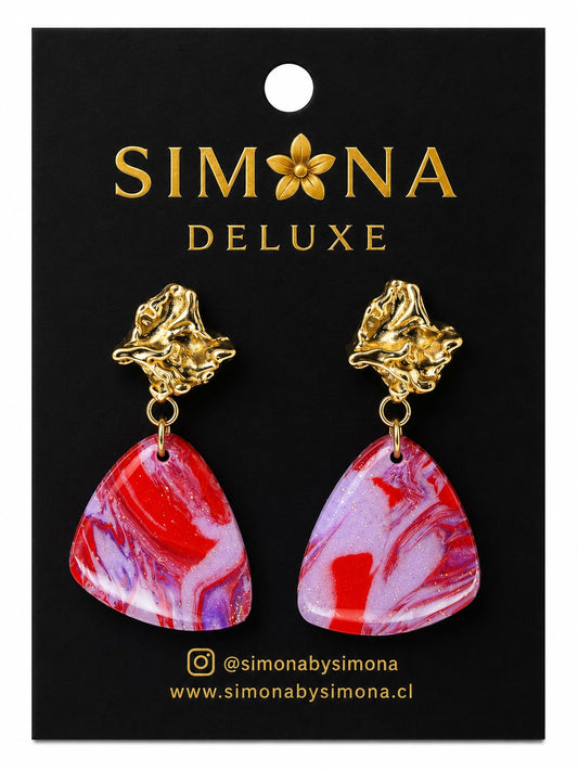 Aros Simona Deluxe Rojo/Rosa